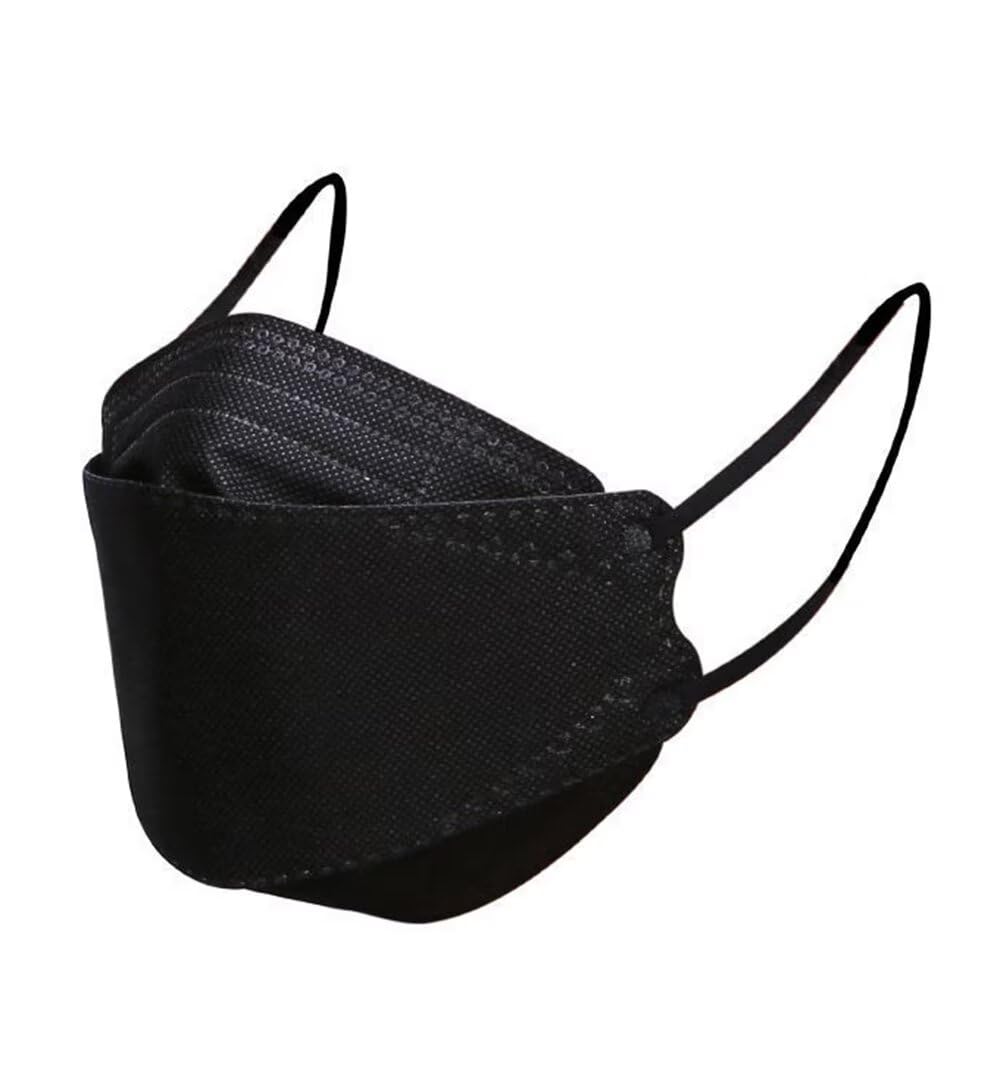Rmaytiked 100Pcs 4-Ply KF94 Black Face Masks Breathable 3D Mouth Shields Filter