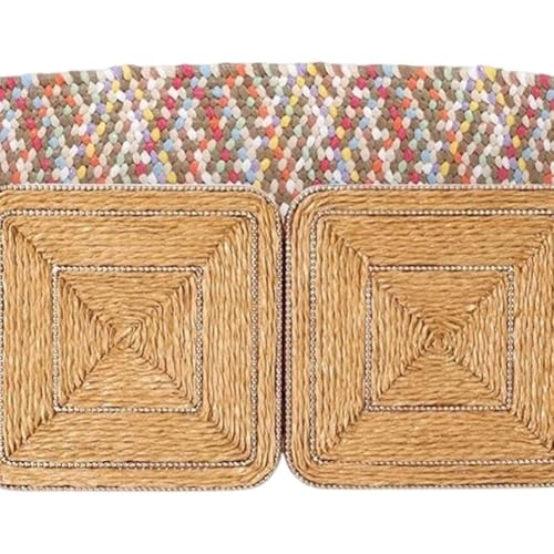 Straw Woven Elastic Belts for Women, Wide Stretch Belt for Dress Wear Ladies Braided Waist Belt Dress Belt2