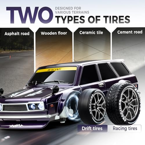 Image of RC Drift Car, Purple 1 /24 Remote Control Drift Car for Adults Kids