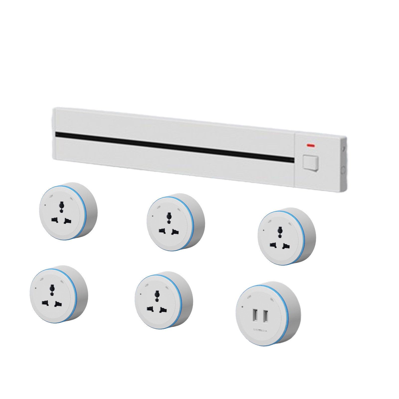 Steckdose mit B-Schnittstelle, Steckdosen-Verlängerungskabel mit Universalstecker-Verlängerungssteckdose für Zuhause, Büro, Reisen, Urlaub,White-50cm
