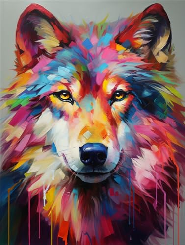 Broderie de perles loup kit de point de croix perlé 3D peinture perlée adultes 40x50cm