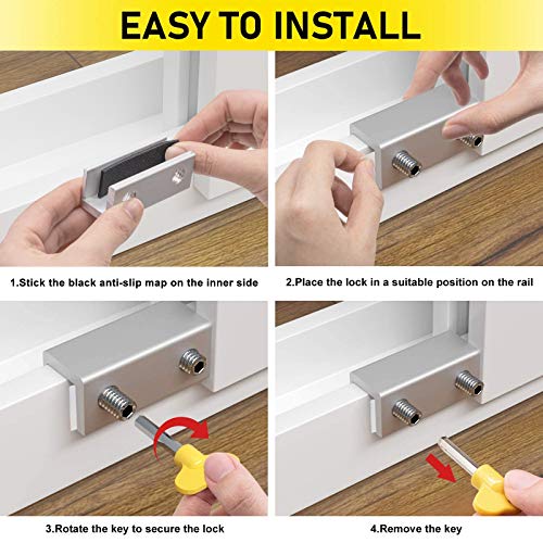 Reviews for OYU Window Locks, 4 Pack Aluminum Alloy Sliding Door Lock