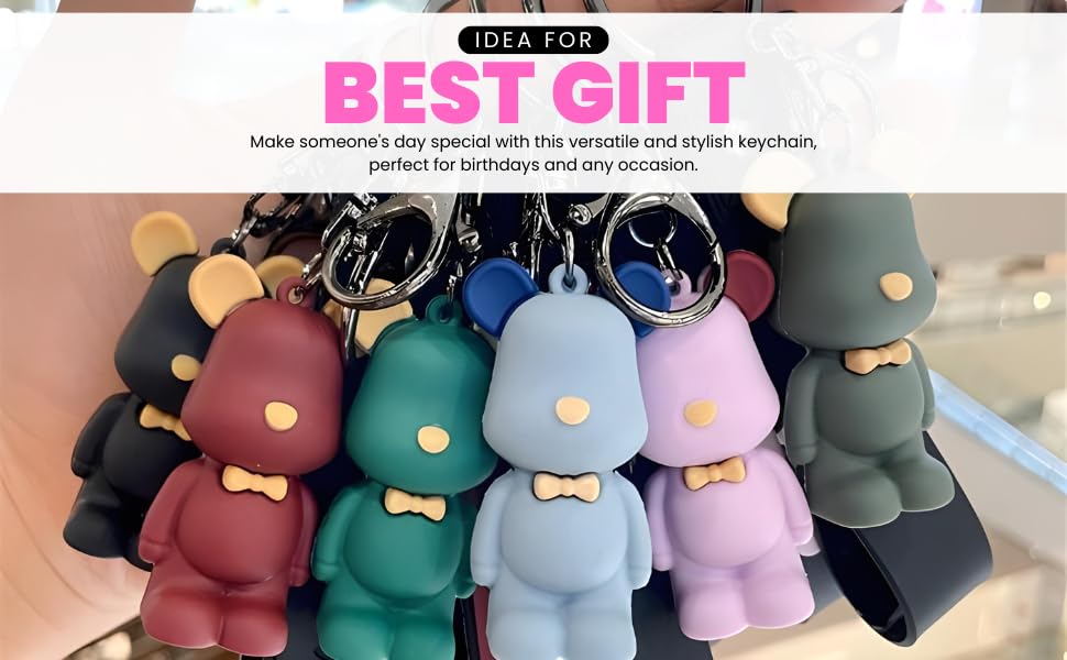 Image of Keychain for Kids & Adults | Cute Pendant Teddy Bear Keyring for Girls & Boys | Trendy Designer Keychain for Gifting | Stylish Teddy Keyring for Bags, Keys & Accessories