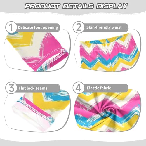 Wusikd Colorful Horizontal Girls' Leggings Toddler Doodles Kids Yoga Pants Dance Active Tights 4T3