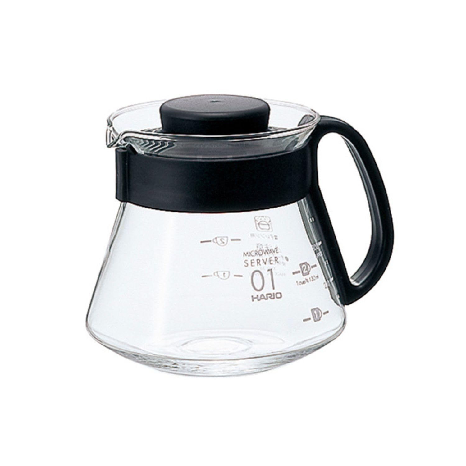 (ハリオ) V60 Microwave Server 360ml for 1-3 Cups, Black, Coffee Server Heat-resistant Glass, Made in Japan XVD-36B