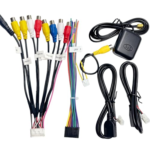Radio Wiring Harness Kit for Android Car Stereo 16Pin ISO Radio Wire Harness 10Pin/20Pin RCA Connectors GPS Antenna Cable 4Pin/6Pin USB Cord Android Car Stereo Install Kit(6PCS)
