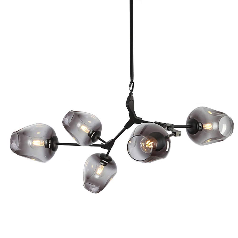 FZQSXAZU Chandeliers,Modern Industry Sputnik Chandelier，Modern 3S Gold Ceilingd Century Adjustable Hanging Fixture for Kitchen Living Room Bedroom/Gradient Smoke Gray/5S