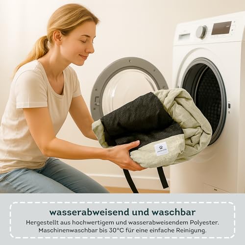 Wanderpfote Hundedecke für Unterwegs, 75 x 50cm – Waschbar, Orthopädisch, Wasserdicht – Hochwertiges Design – Hundedecke Outdoor, Hundematte Auto (Braun, Größe M)