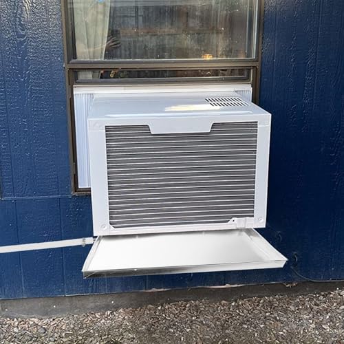 jojofuny Water-Collecting Tray Artifact - Edelstahl Auffangwanne Mit Ablauf FüR Klimaanlagen 40X40Cm Hochwertige Einfache Montage Universelle Passform FüR AußEnanlagen