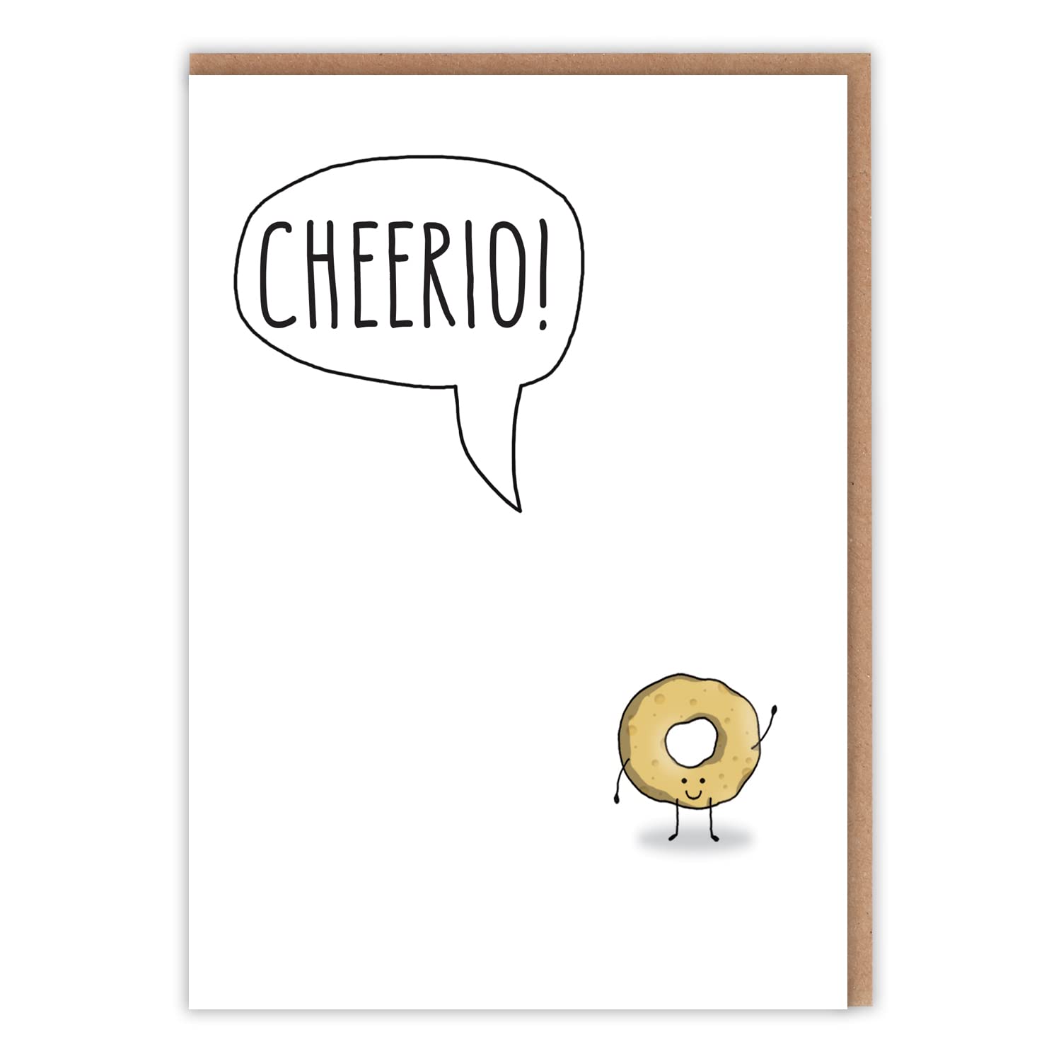Funny Leaving Card - 'Cheerio' - Goodbye - Good Luck - We'll Miss You, New Job - Farewell - Bon Voyage - Maternity - Retirement - Moving - For Him Her Colleague