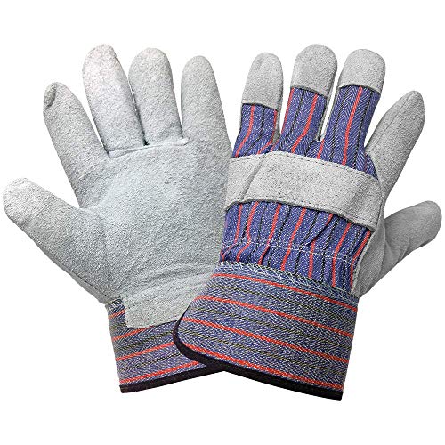 Buy 1 get 1 Global Glove 2300 Leather Gunn Cut Economy Grade Glove with Slip-on Cuff, Work, Small, Red (Case of 72)