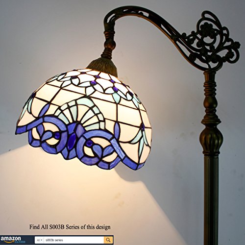 Tiffany Floor Lamp 64" Tall Baroque Industrial Pole Vintage Boho Stained Glass Standing Corner