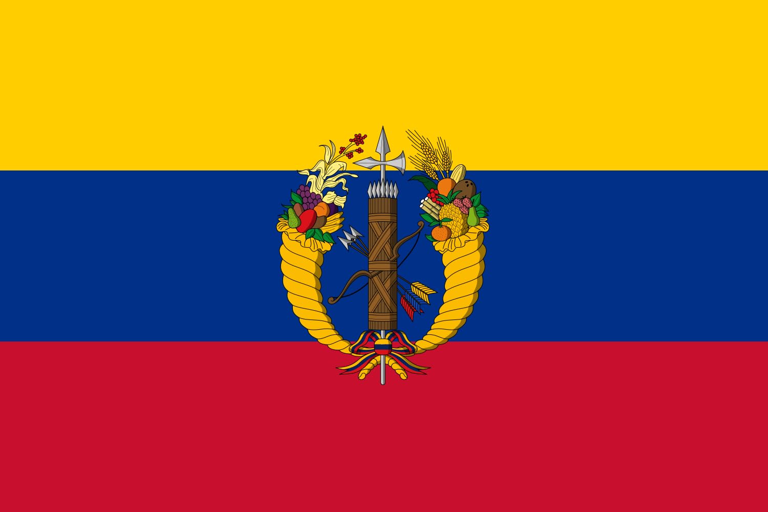 Drapeau Gran Colombia 1821-1830 grand drapeau historique recolor v2