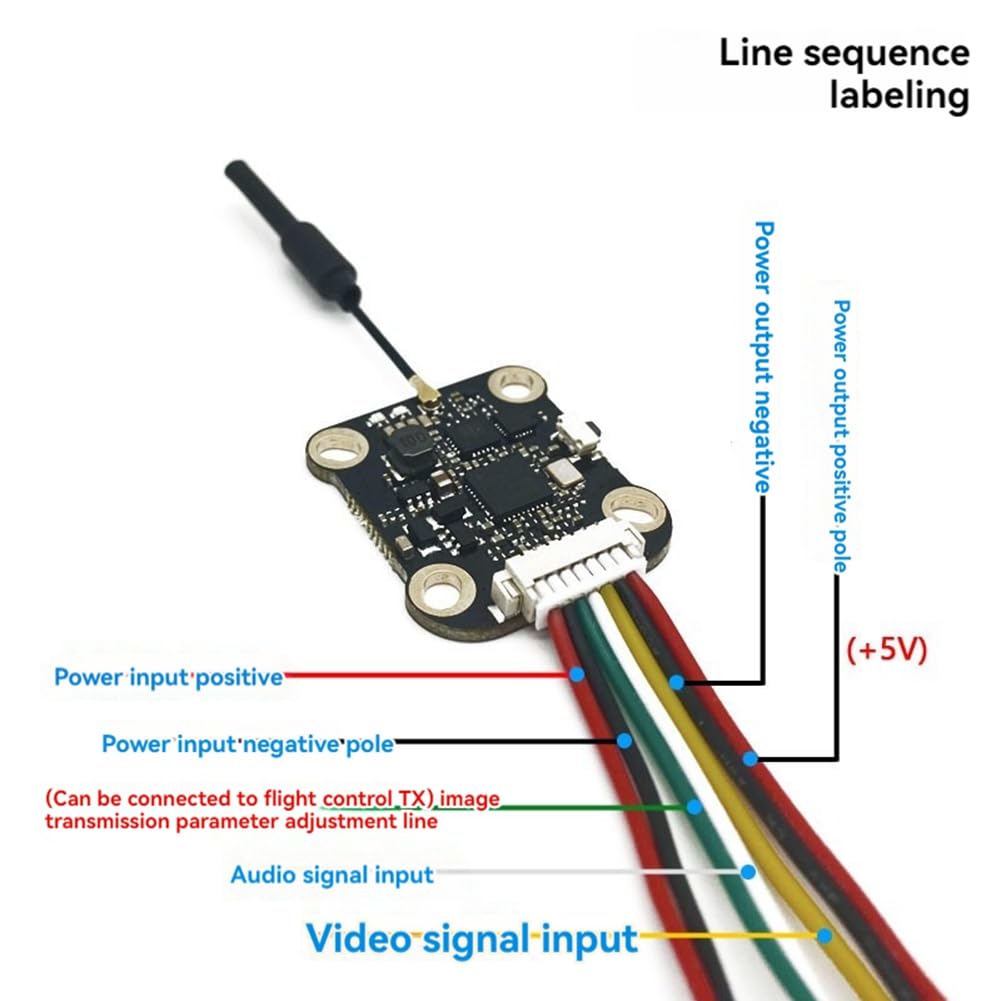 FPV 5.8G 1W VTX 48CH 1000mW Compatible con OSD 2-4S FPV Transmisor de Audio y Video para DIY RC FPV Drone