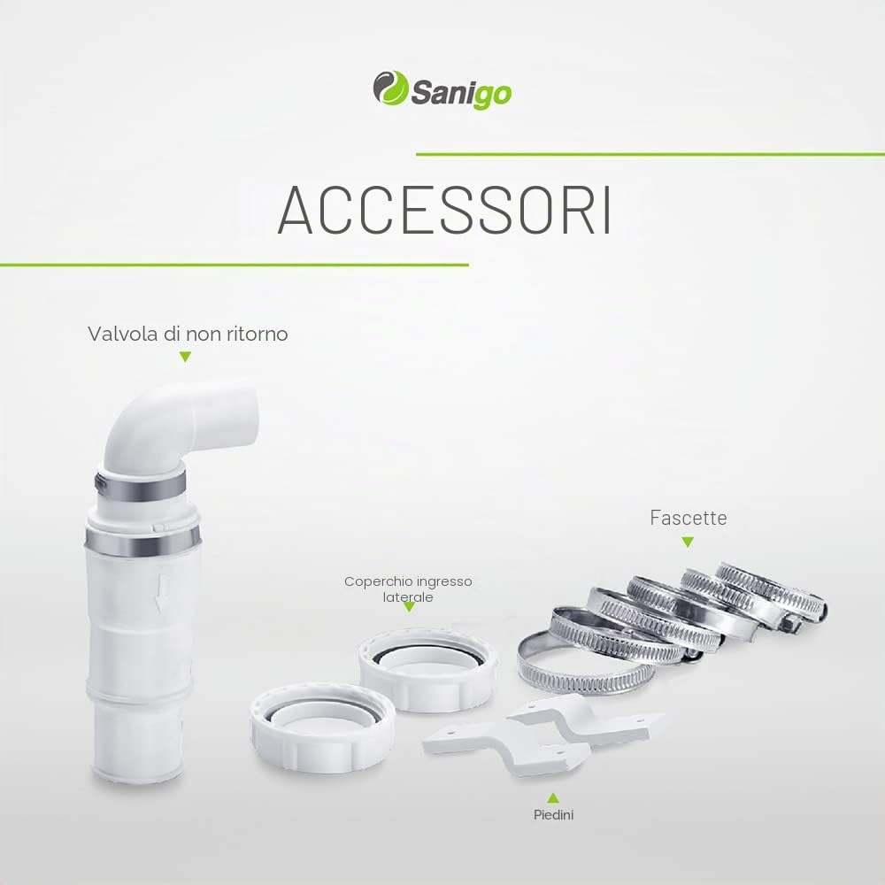 SANI-S250C Grinder Sanitario Pompa per rifiuti silenziosa, Pompa di sollevamento Doccia dotata di due ingressi