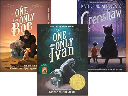 Katherine Applegate 3 Books Collection Set (Crenshaw, The One and Only Ivan, The One and Only Bob)