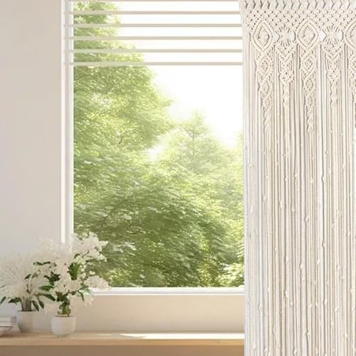 Rideaux de macramé en coton Gcroet rideau de chaîne suspendue décorative boho room - 7