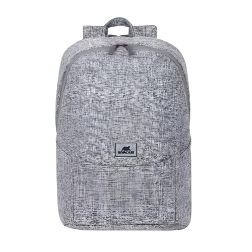Image of RivaCase Anvik Lightweight Urban Backpack 7962 Water Resistant Tweed Fabric Dual Zipper Backpack 2 Main Compartments Bottle Pocket Accessories Pockets Padded Shoulder Strap fits Laptops Upto 15.6 inch
