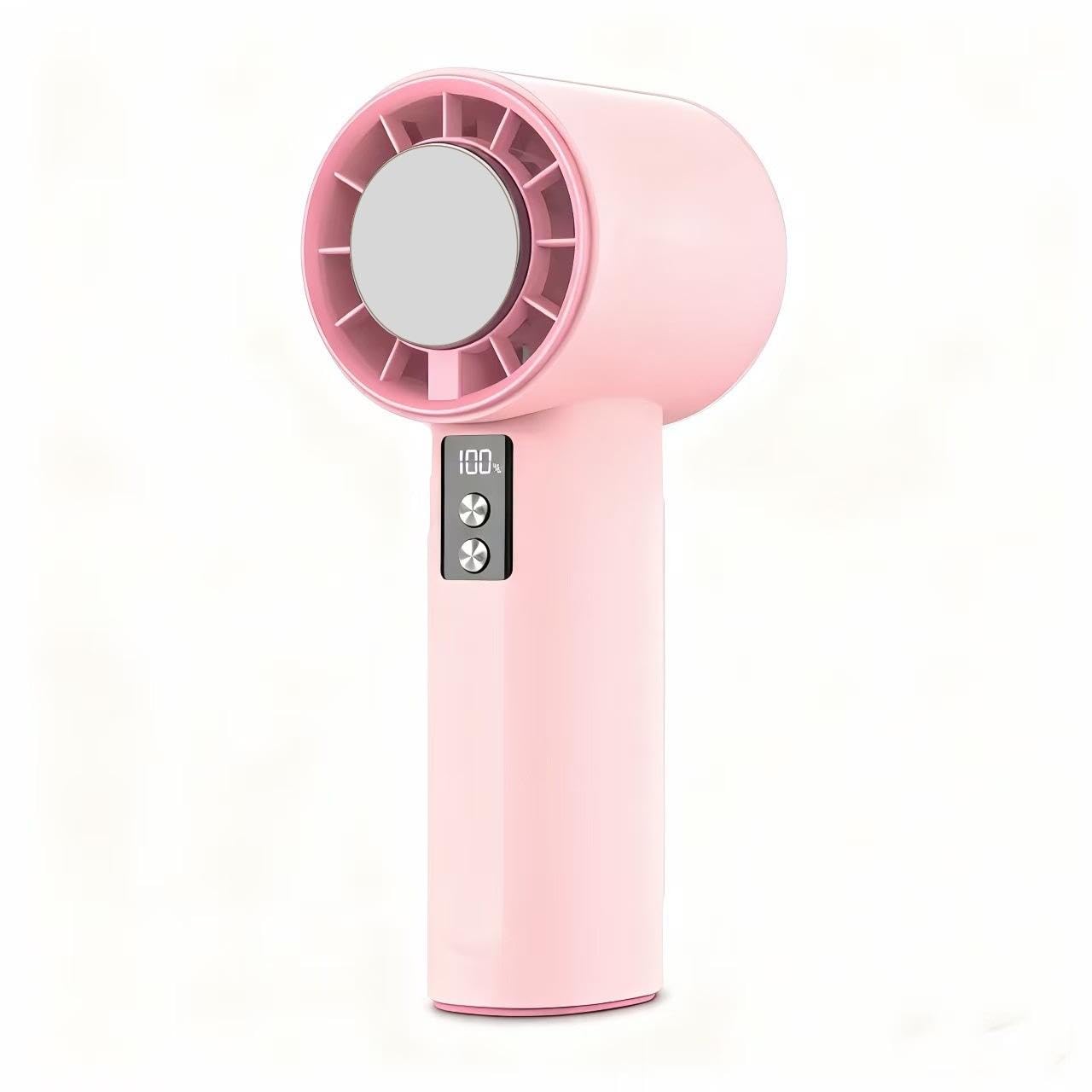 TechPride Portable Handheld Turbo Fan with Semiconductor Refrigeration, 2600mAh Battery, 200 Speed Settings, LED Display, Multicolor (Pink)-image-13