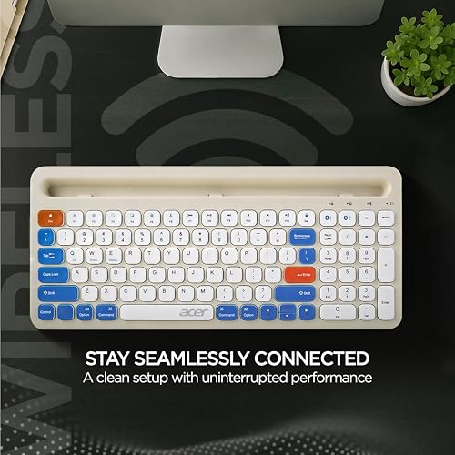 Image of Acer SwiftPRO Multi-Device Bluetooth Wireless Keyboard with Cradle & Numpad | USB-C Rechargeable | 99 Keys, 80H Battery | Compact & Quiet | Compatible with Windows, Mac, Android, Laptop, Tablet, Phone