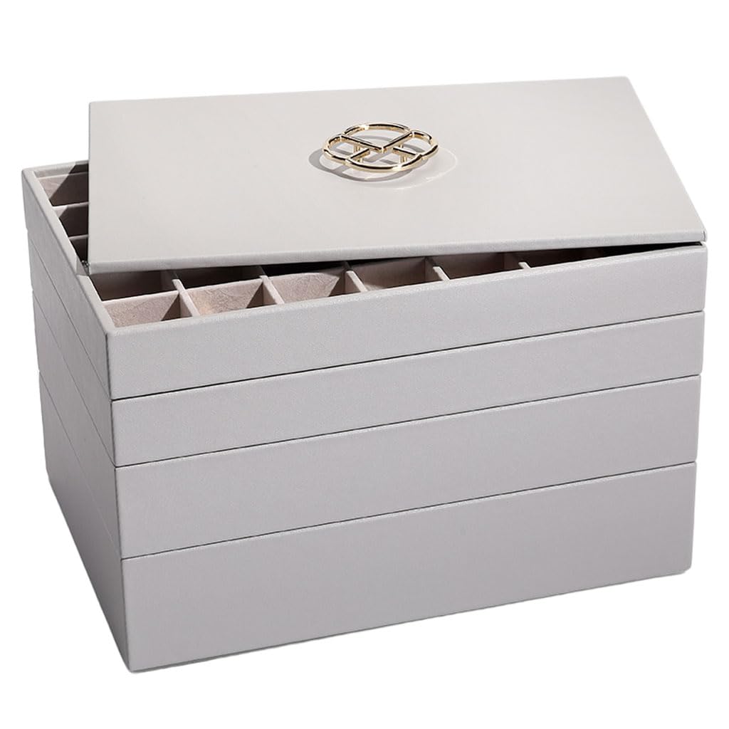 Etui na biżuterię ze zdejmowaną przegrodą, etui do przechowywania biżuterii naszyjnik, bransoletkę, kolczyki, zegarek damski, dziewczęcy ，Pudełko na biżuterię(C)