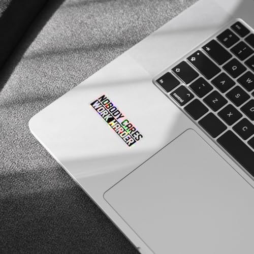 Image of 3 Pcs Nobody Cares Work Harder Sticker, Workout Gym Motivational Adulting is Hard Stickers, Sarcastic Work Stickers - Vinyl Stickers for Water Bottles Laptop Phone Car Window Helmet (Hologram, 3 inch)