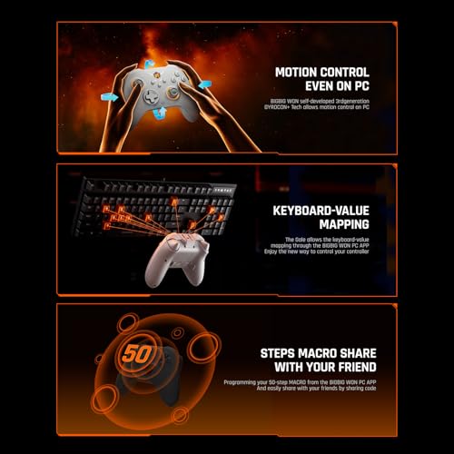 Image of PC Controllers, BIGBIG WON Gale Hall Wireless Controllers, Motion Control, Hall Joysticks&Triggers, 3 Pairs of Thumbsticks, PC App Game Controllers for Switch /Switch2 /iOS /Android Wireless Gaming Controller