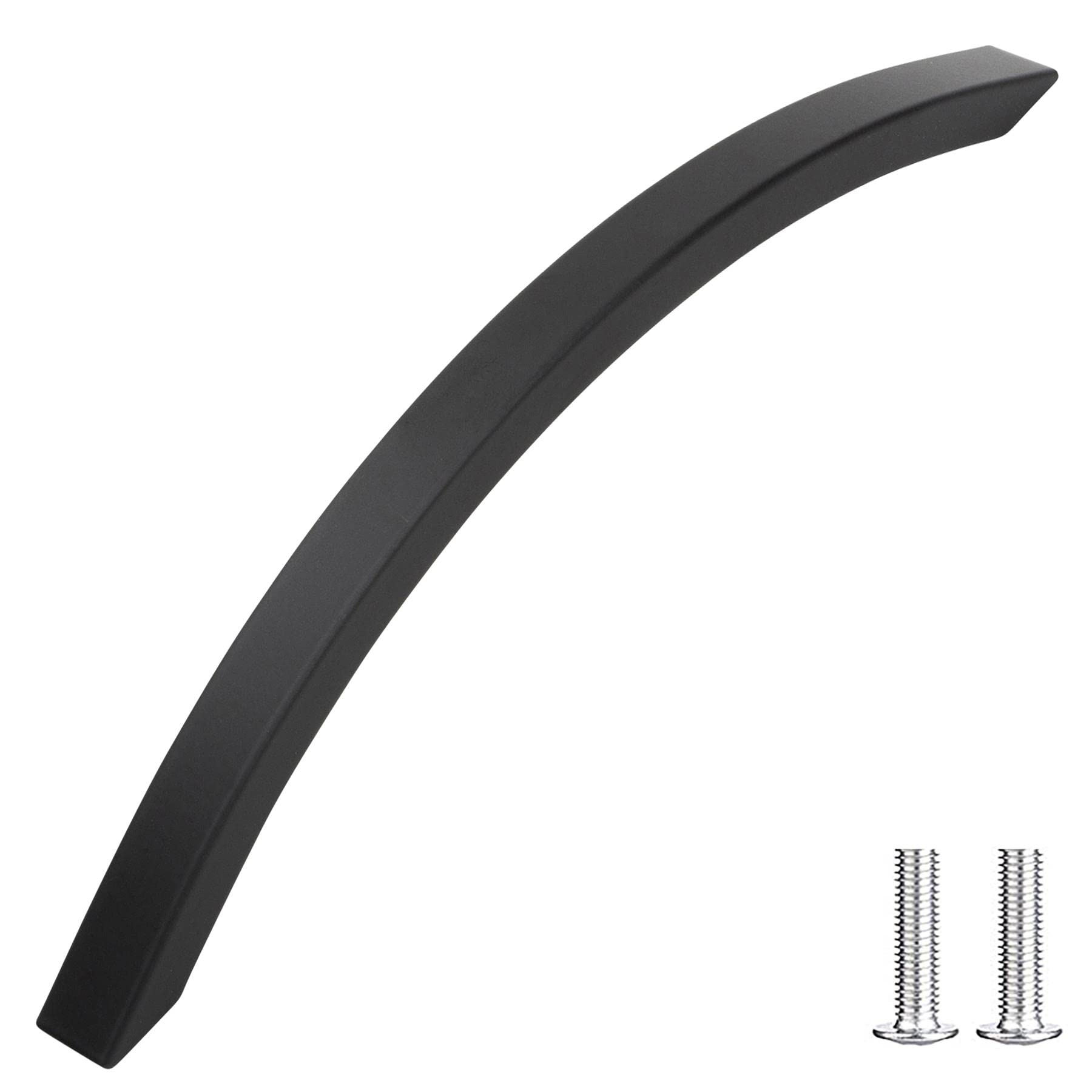 Decoranddecor Matt Black Slimline Kitchen Door Handles Cabinet Pulls Sleek Design - Smooth Lines 160Mm