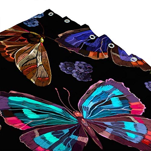 Rideau de douche anti éclaboussures polyester motif papillons - 4