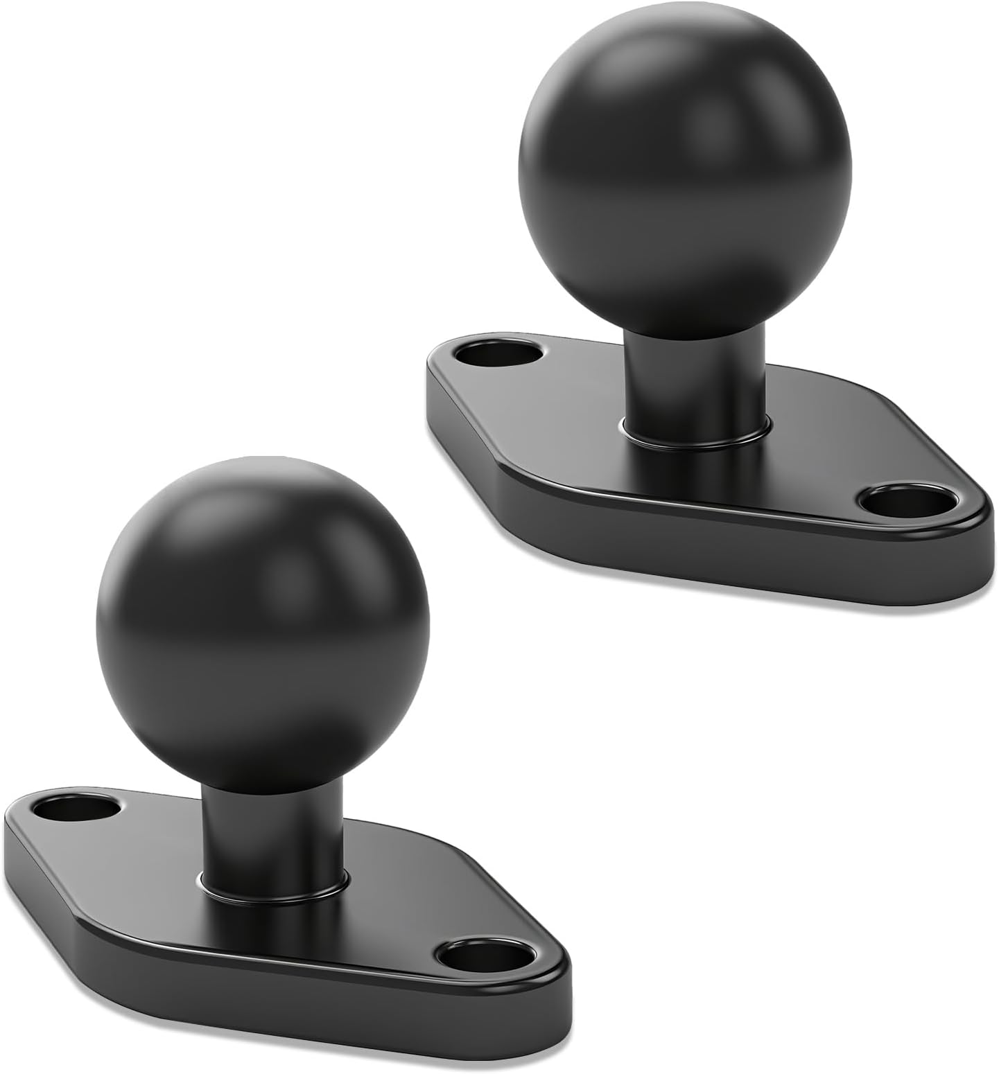 2 Pack 1'' Ball Mount with Aluminum Alloy Base, Standard AMPS Hole Pattern, Compatible with RAM Mounts B Size 1 inch Ball Double Socket Arm