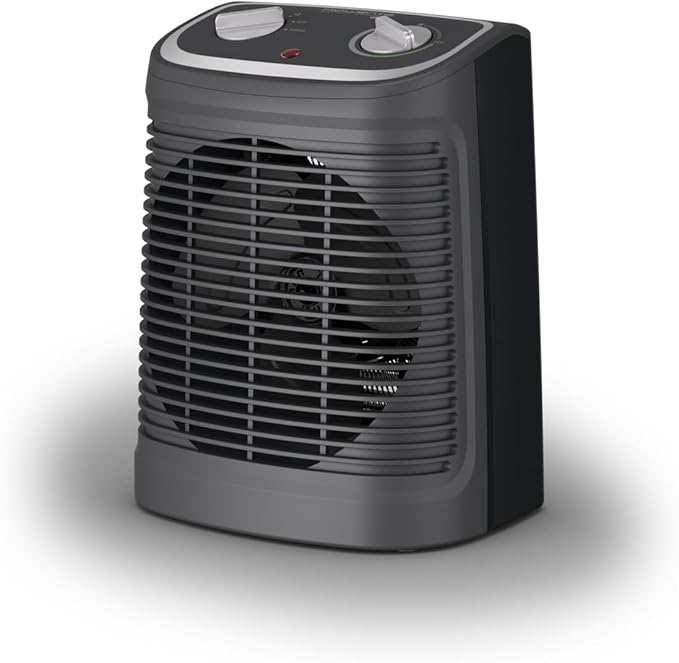 Rowenta Comfort Compact SO2330 Calefactor 2400 W, función Silence, 2 velocidades, fácil de transportar, termostato regulable, función ventilador, gris/negro