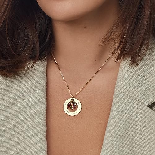 birthstone necklace for mom with multiple birth month stones