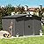 YONUNYE 8' x 10' Outdoor Storage Shed, Metal Shed with Double Sliding Door and Sloping Roof, Garden Tool Shed for Backyard Patio Lawn to Store Utility and Tools, Grey