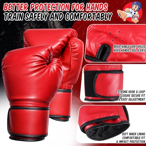 Poen 10 Pcs Taekwondo Kick Pad Set with Rebreakable Boards, Training Equipment with Kick Pads, Punching Mitts, Wrist Wraps, Boxing Gloves for Karate Kickboxing MMA Training Gear Gift Supplies