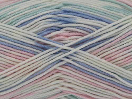 King Cole Cherish Multi Baby Double Knitting Yarn 100g - 1, 3, & 5 Ball Discounted Packs (1, 1597 Candy Floss)