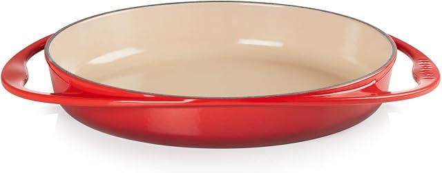 Le Creuset Enamelled Cast Iron Round Tatin Roasting Dish, 28cm, 2.6 Litres, Cerise