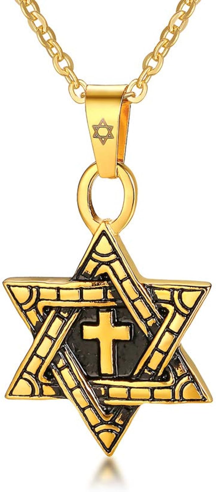 XUANPAI Star of David Cross Necklace Religious Jewish Megan Jewellery