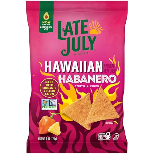 LATE JULY Snacks Hawaiian Habanero Tortilla Chips, 6 Oz Bag