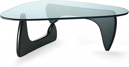 Miniatura 6 de EASYSOUL Mesa de centro moderna de cristal, 32.68 pulgadas de profundidad x 22.44 pulgadas de ancho x 15.75 pulgadas de alto, mesas de té redondas