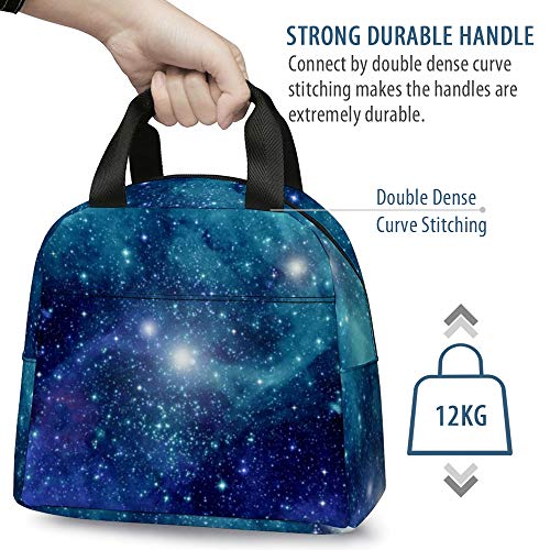 Lunch Bag For Kids, Cute Insulated Kids Lunch Box Container Reusable Cooler Lunch Tote Bag For Children Girls And Boys, School Picnic Travel Outdoors(Blue With Galaxy) #TOP4