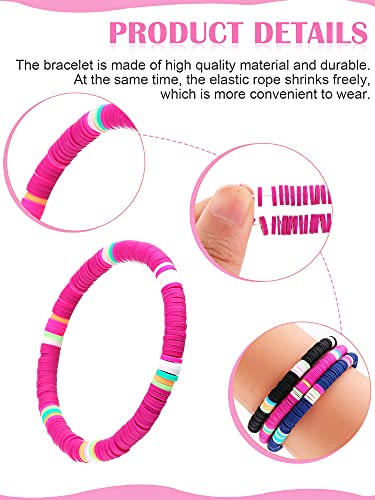 Remuuly 24 Pieces Heishi Bracelet Set Rainbow Boho Beaded Bracelets Surfer Bracelet Handmade Colorful Bracelets Jewelry Elastic Rope Bracelet Summer Beach Bracelet Sets For Women And Girls #TOP2