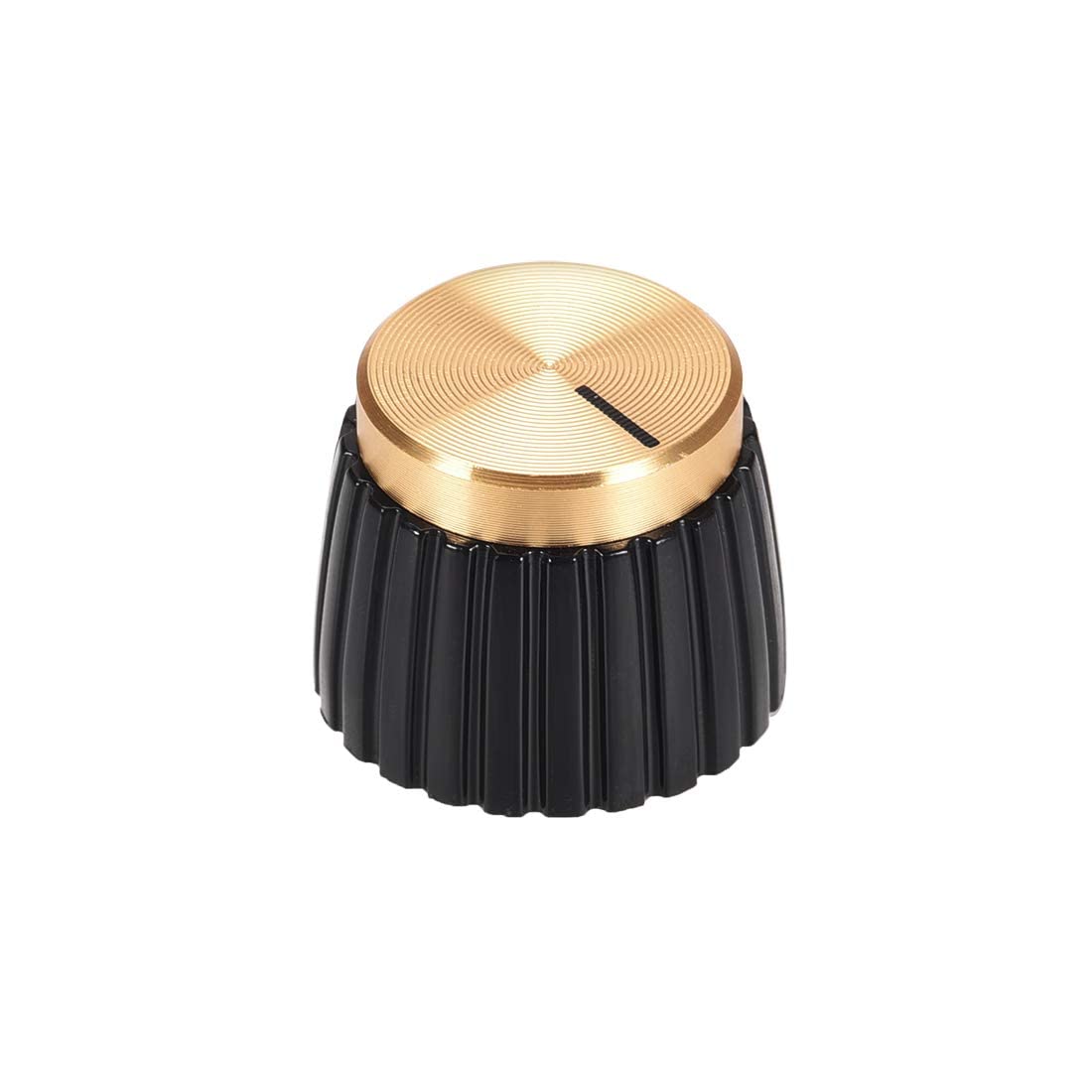 XYWHPGV Potentiometer Knob -Style Amplifier Replacement Button Black with Gold Cap Volume Control Button(d74c4 a5361 a0dbc 75372 43585 d8ec8