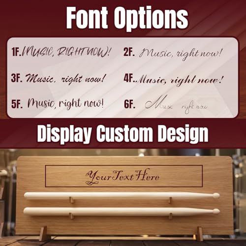 Baquetas Personalizadas 5A de Madera con Base de Exhibición miniatura 6