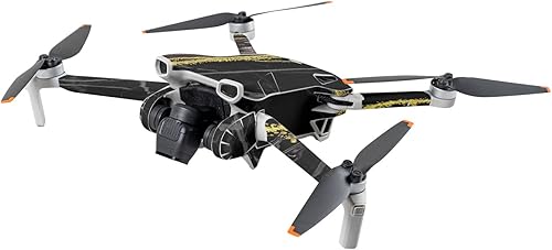 MightySkins Skin compatible con DJI Mini 3  Negro mármol Glitter  Funda protectora de vinilo duradera y única  Fácil de aplicar  Fabricado en los