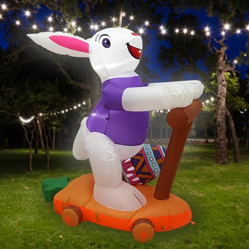 Lapin gonflable de Pâques étanche en PVC robuste de 1,5 M pour extérieur