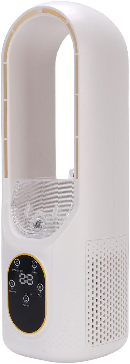 Desk Bladeless Fan with Misting, 6 Speeds Quiet Cooling Fan