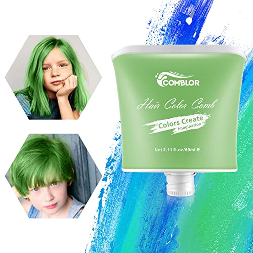 Temporary Hair Color For Kids, Comblor Green Hair Dye, Hair Chalk For Girls Washable Hair Color Wax For Boys Teens Adults, Ideal Gifts For Birthday, Cosplay, Party, Halloween, Children's Day, Crazy Hair Day #TOP1
