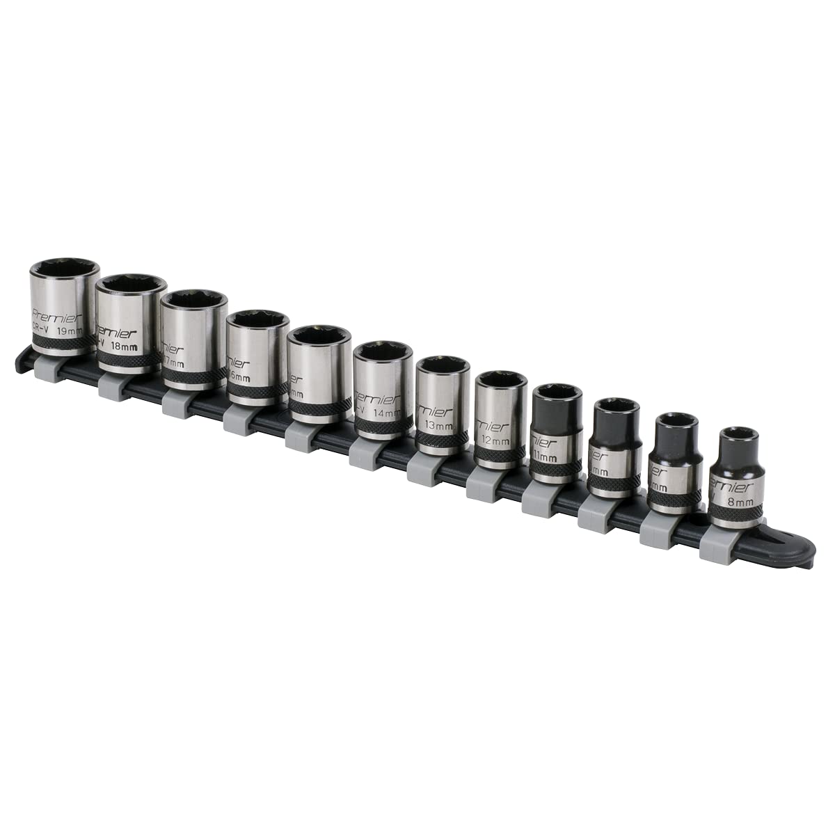 Sealey AK2741B Juego de llaves de vaso Lock-On™ de 12 piezas de 3/8 "Sq Drive - Serie Negra