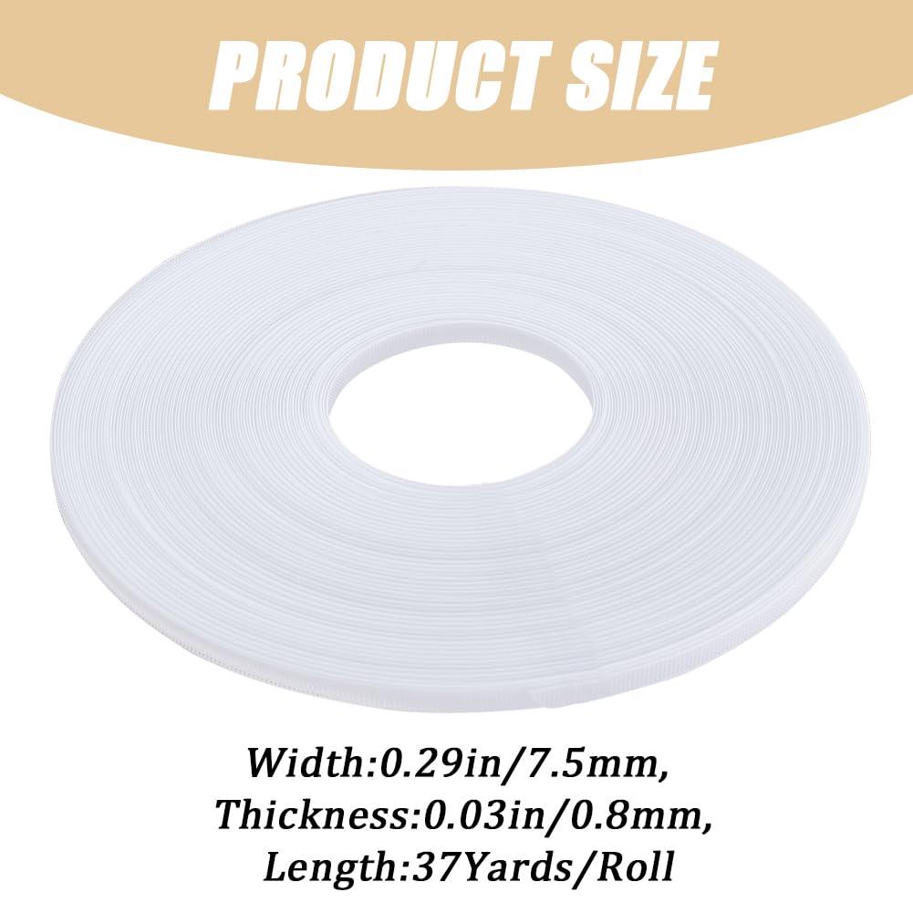 CRASPIRE 37 Yards 7.5mm High Density White Polyester Boning for Sewing Sew Through Plastic Sewing Corset Boning for Wedding Party Bridal Gowns Dress DIY Sewing Supplies Accessories Supplies