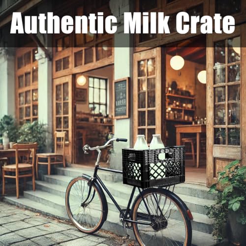 ORGANIZE-IT! Authentic Milk Crate, 4 Pack, Black - Heavy-Duty Storage Crate, Easy-Grip Handles, Versatile Storage Crate Box, 13" L x 13" W x 11" H - Image 5